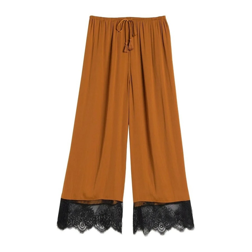 Free People Honey Ginger Talking in My Sleep Wide Leg Lounge Pants NWT